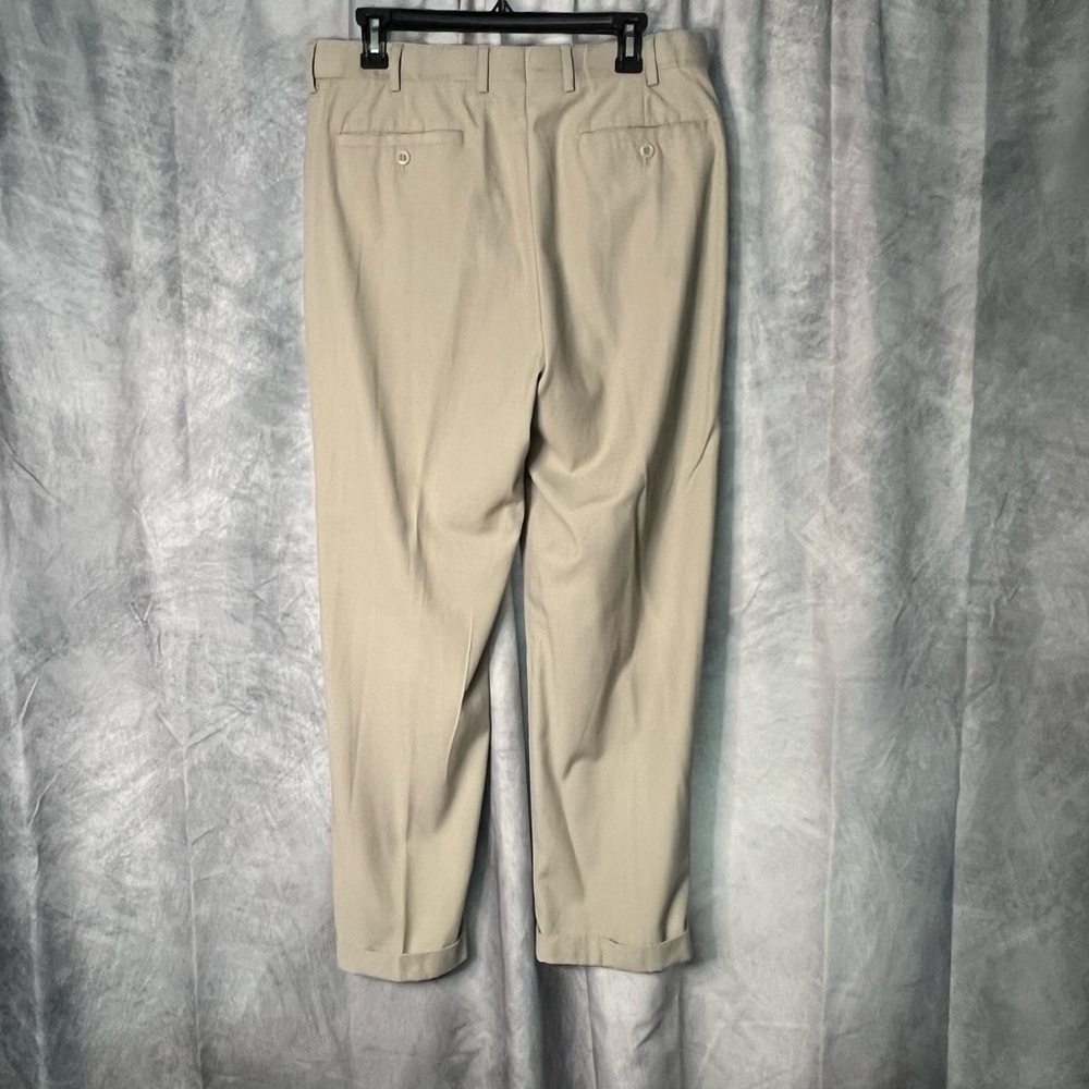 Louis Raphael Pleated Cuffed Khaki Dress Pants - 33x29 - Picture 4 of 8
